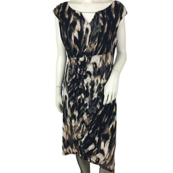 Connected Woman Dress Black Silver Gold Cream Size 14 SKU 000326-1 - Picture 1 of 5